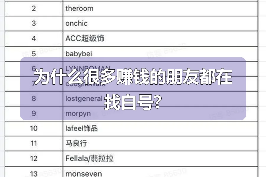 为什么很多赚钱的朋友都在找白号?