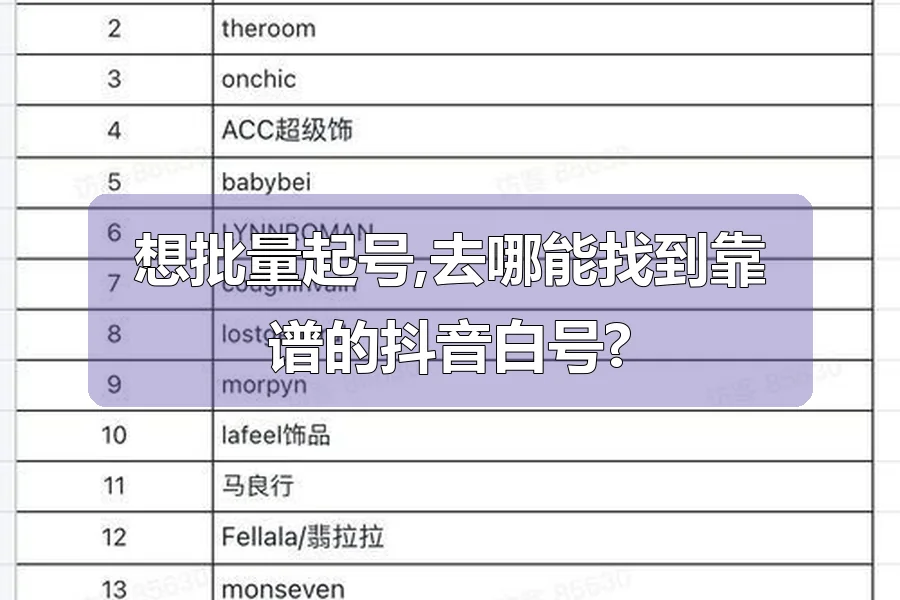 想批量起号,去哪能找到靠谱的抖音白号?